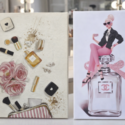 🖼️ Set of 2 Glam Fashion Wall Art Canvases – Makeup & Chic Style 💄✨