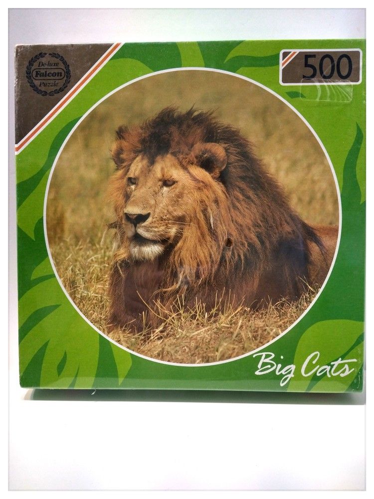 'Big Cats ~ Lion' 500pc DeLuxe Puzzle - 19" Diameter *NEW*