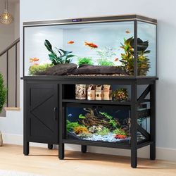 55-75 Gallon Large Aquarium Stand,Heavy Duty Metal Fish Tank Stand with Cabinet