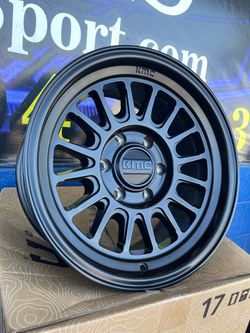 17” KMC 733 Set of 4 Wheels  -Brand New in Box. 17x8.5” Rims Size  Matte Black Finish