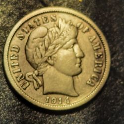 ☆1914~D~10C  Barbara   dime.  Au☆ Make an offer