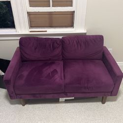 Purple Velvet Loveseat Sofa Couch
