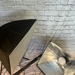 Video/Photograpy-Two Soft Boxes With Stands And LED bulbs 