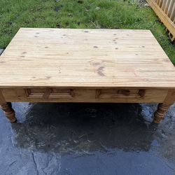 Wood coffee table