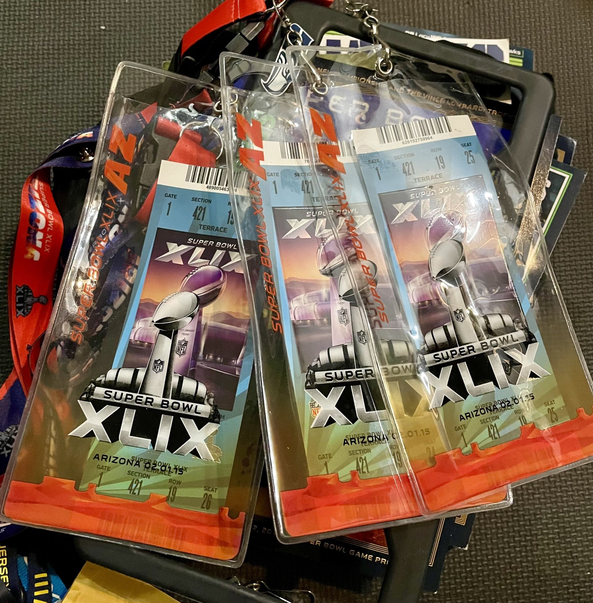 Super Bowl XLIX (Seahawks vs Patriots) Ticket w/ Lanyard & More