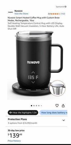 Nuwave Smart Heated Coffee Mug 16oz