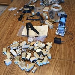 Telephones, Telephone Wires And Crimping Tool With Instructions