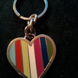 Multi Color Coach Heart Key Chain