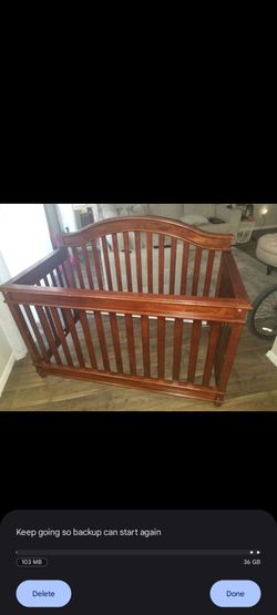 Wooden Baby Crib Cherry Finish