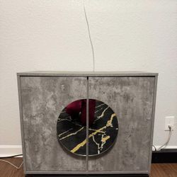 Modern Concrete-Style Bar Cabinet / Wine Storage