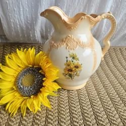 Vintage Flowery Jug For Sale 