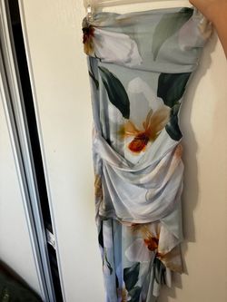 Strapless Floral Ruched Mini Dress