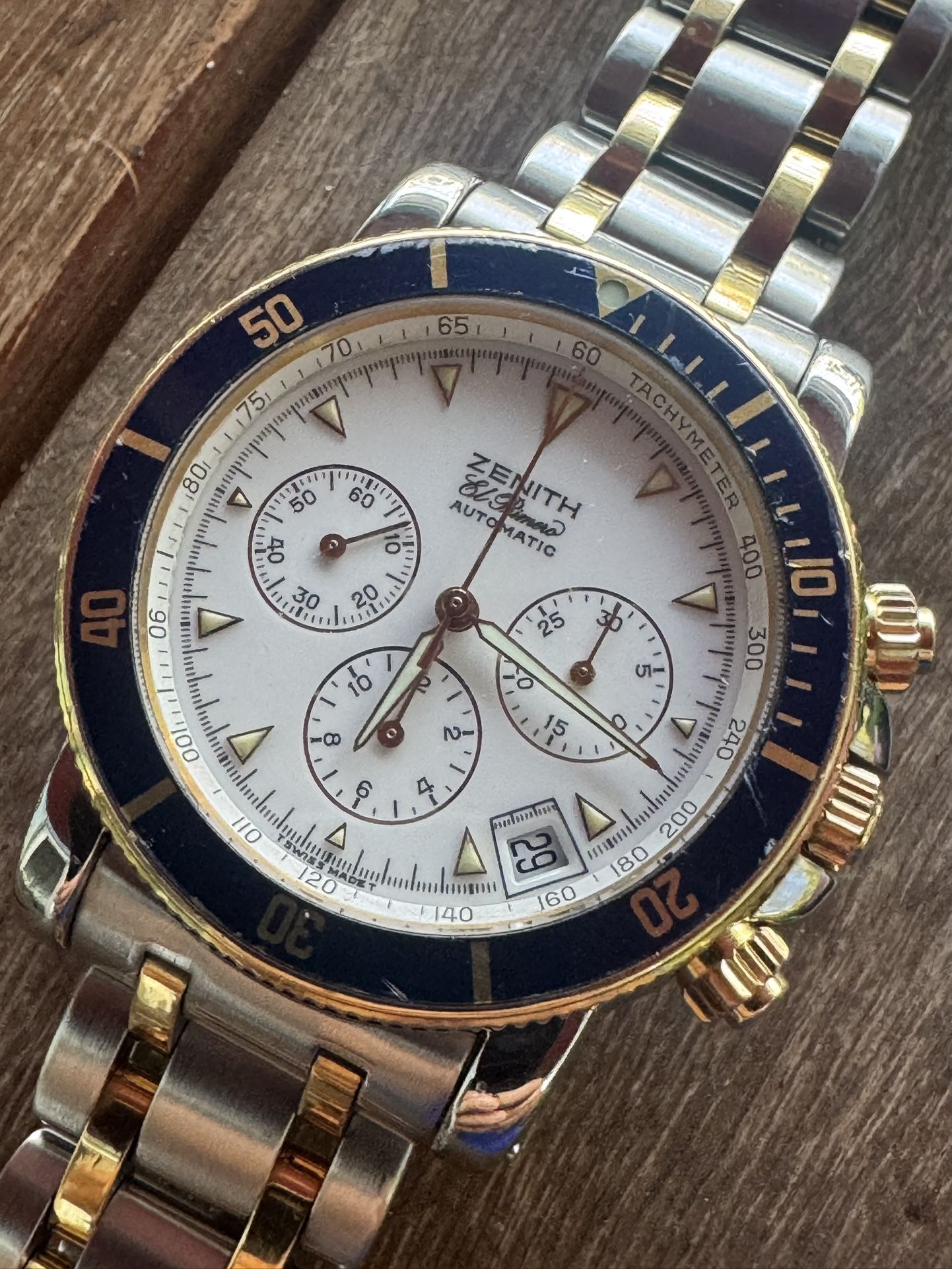 Zenith El Primero Chronograph 40MM Silver Dial Two-Tone Bracelet (53.0470.400)