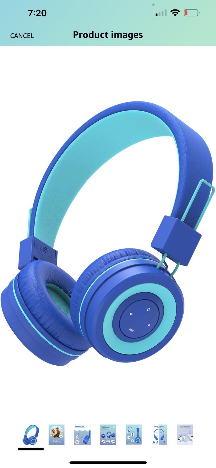 iClever BTH02 Kids Headphones, Kids Wireless Headphones with MIC, 22H Playtime, Bluetooth 5.0 & Stereo Sound, Foldable, Adjustable Headband, Childrens