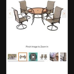 Outdoor Round Table With 4 Chairs 