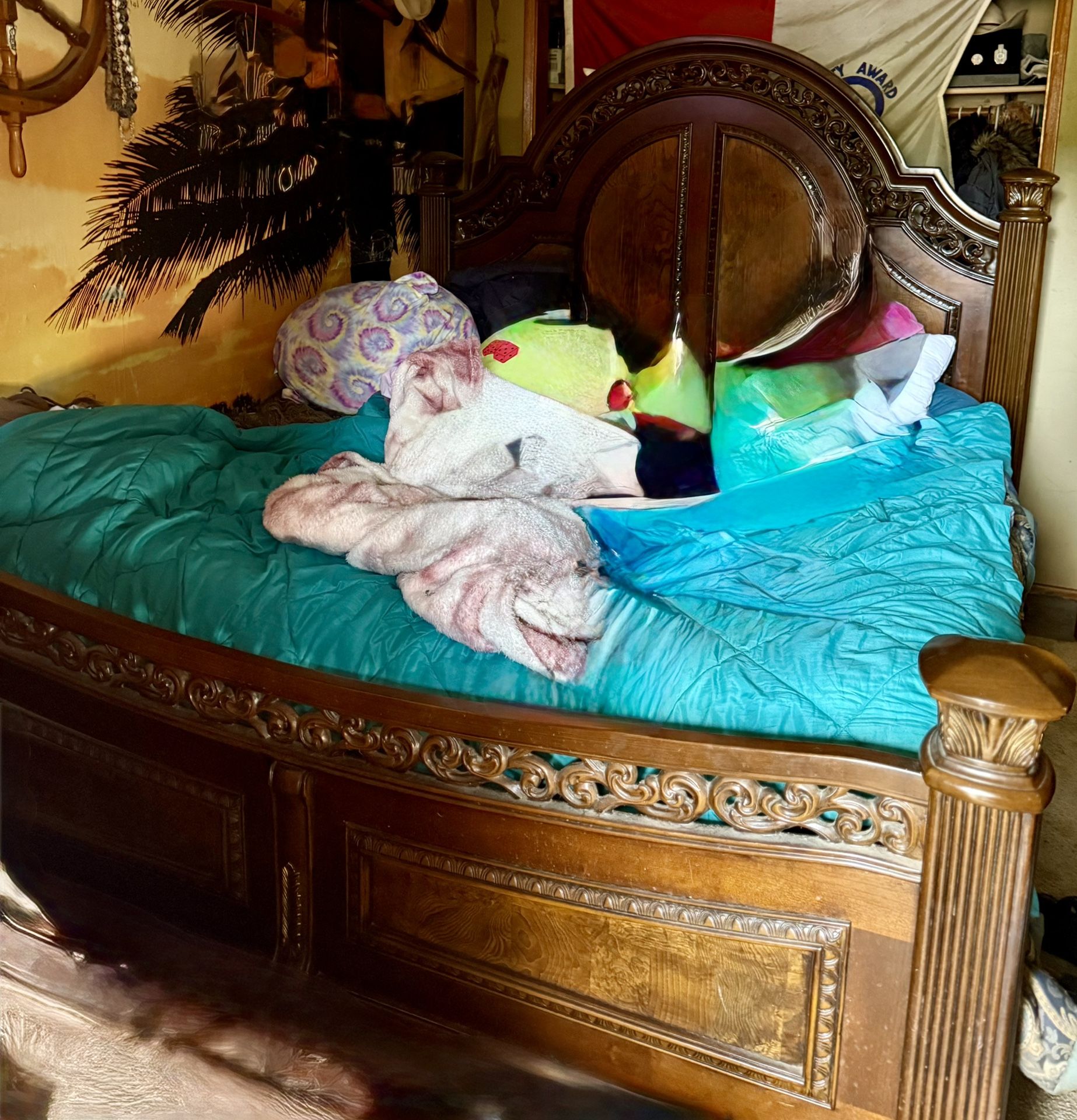 Wood bed frame set $1350 OBO