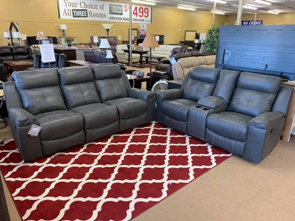Jesolo Dark Gray Reclining Living Room Set / couches /Sofa and Loveseat
