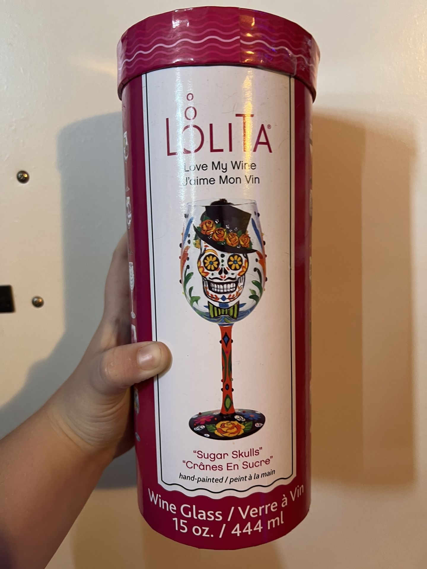 Lolita Sugar skull wine glass