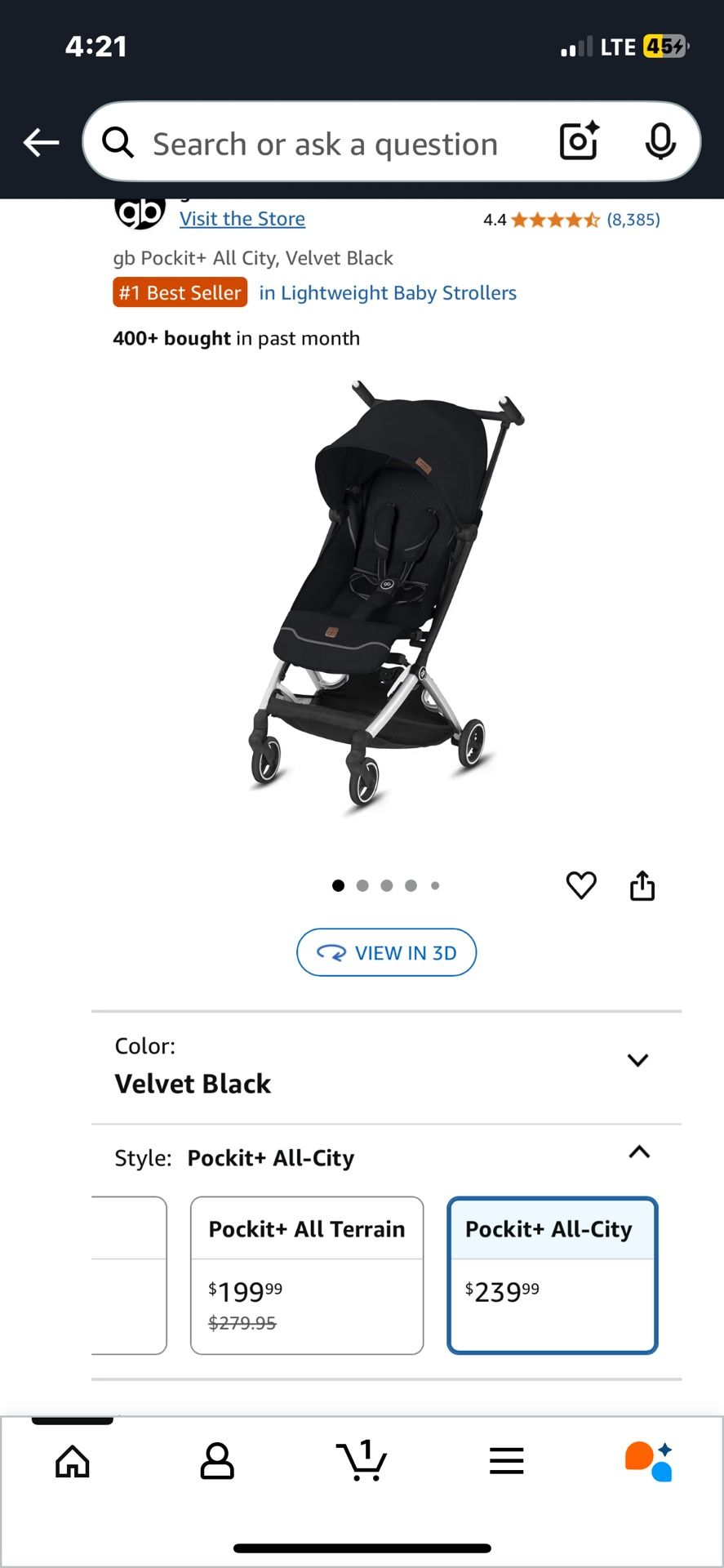 Gb Pockit All-Terran City Travel Stroller