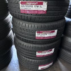 SET OF FOUR NEW TIRES 235/50/18 LANDSPIDER INCLUDING MOUNT AND BALANCED , ASK ME FOR SIZES AND BRAND 