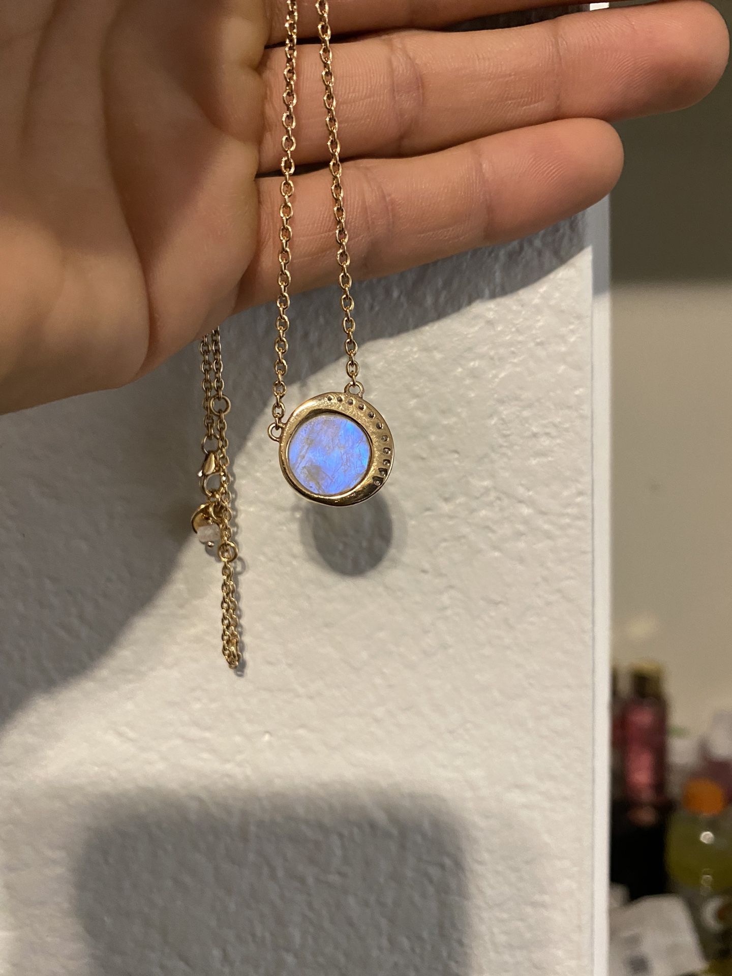 Moonstone Necklace Gold