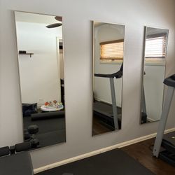 Set of 3 Large Full-Length Wall Mirrors – Champagne/Gold Frame 