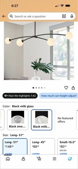 Black Sputnik Chandelier with Milk Glass Globe 4 Lights L51 Inch Modern Chandelier for Dining Room,