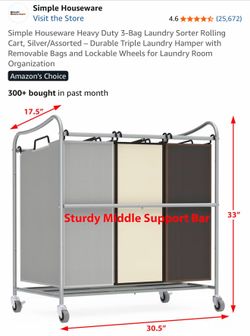 3 bag laundry sorter brand new