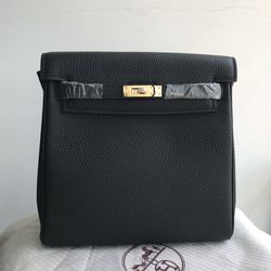 Hermes bag Authentic ado backpack cowhide black 