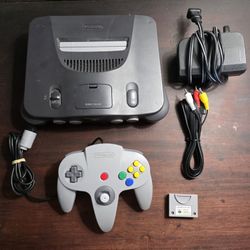 Nintendo 64 N64 Video Game Console w/ 1 Controller, All Cords, Memory Card(contact info removed)774899