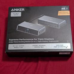 Anker Prime Docking Station (DL7400), 14-Port Triple Display with DisplayLink, 140W Max, Smart Display