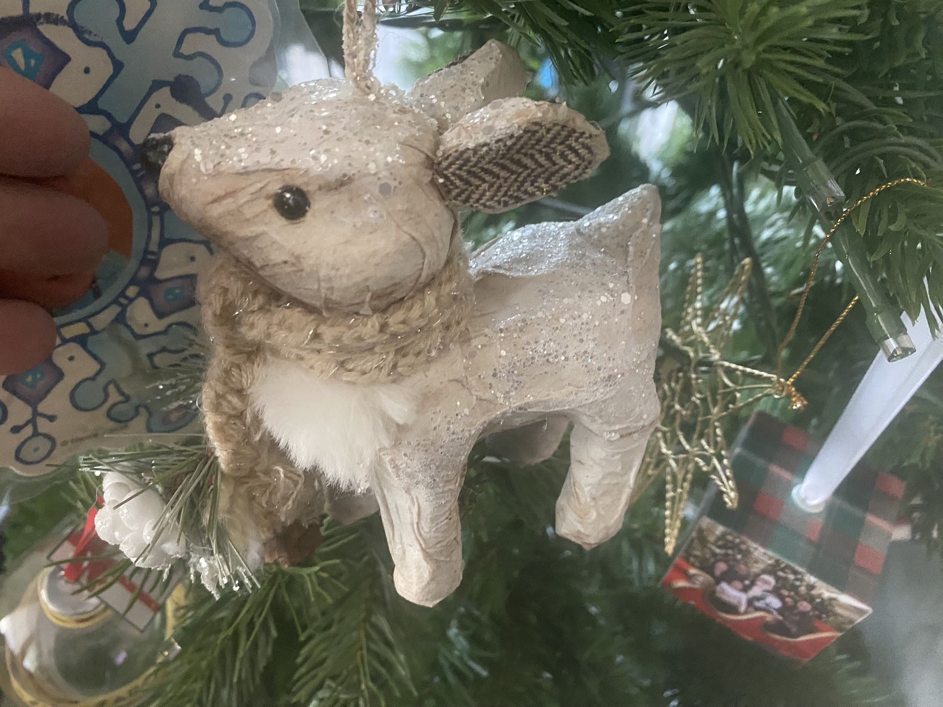 Glitter Rain deer Paper Ornament