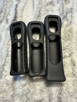 3x Official Nintendo Wii OEM Remote Black Rubber Silicone Gel Cover Sleeve