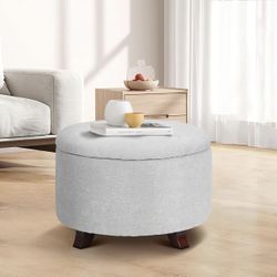 24” Round foot rest ottoman with storage