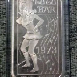 Rare 1973 Vintage Ceeco "Go Go Bar" 1 oz .999 Fine Silver Art Bar