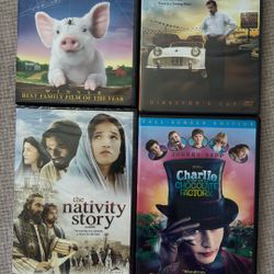 Charlotte’s Web, Charlie & the Chocolate Factory, Flywheel & The Nativity Story DVD Movies