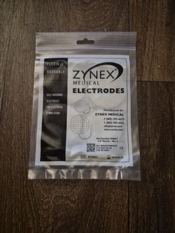 Zynex Medical Electrodes, designed for use with electrical stimulation devices like TENS units. 
Type: 2.0" Round Electrodes
Quantity: 4 electrodes pe