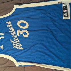 Adidas Golden State Warriors Stephen Curry 2015 Christmas mens L Swingman M +2