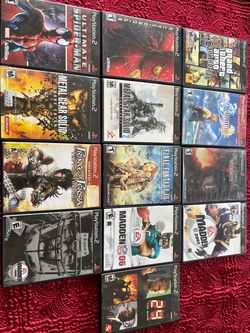 Sony PlayStation 2 Slim Bundle + 13 Games, Controllers & Memory Cards