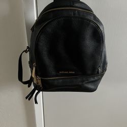 Michael Kors Backpack Handbag , Black And Gold Hardware 