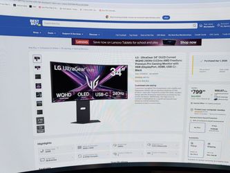 LG ULTRAGEAR 34” OLED CURVED GAMING MONITOR
