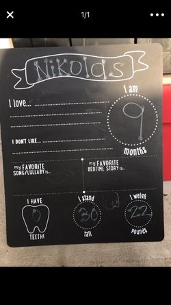 Baby growing chalkboard