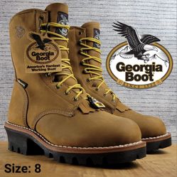 New GEORGIA BOOT Men's 9" Steel Toe  Waterproof 400g Insulated Logger Work Boots Botas Size: 8