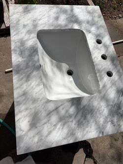 Grey Marble Vanity Sink