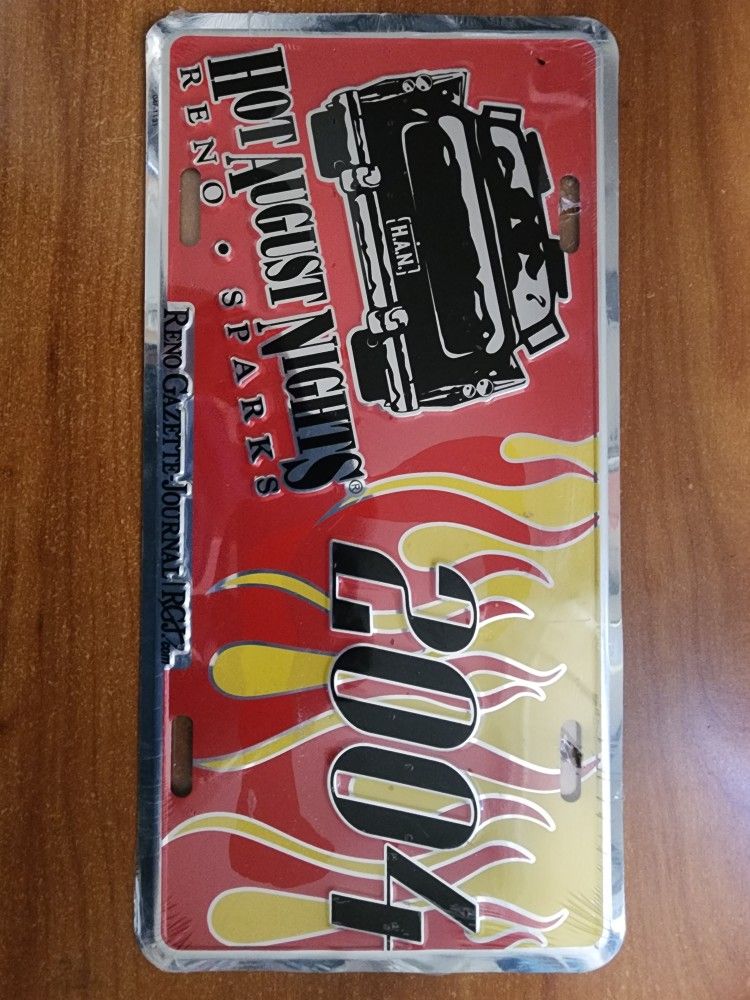 Hot August Reno Sparks 2004 License Plate New Wrap