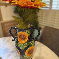 Mexican Art- Sunflower Vase