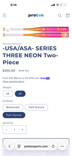 USA/ASA- SERIES THREE NEON Two-Piece softball bat