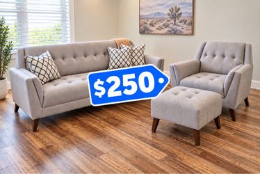 Gray tufted modern Living Room Set