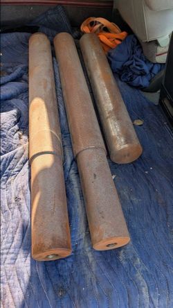 3 Large Conveyor Belt Rollers or parking bollard pole post solid steel Industrial Pin Roller Pair See Photos $100 each safety poles