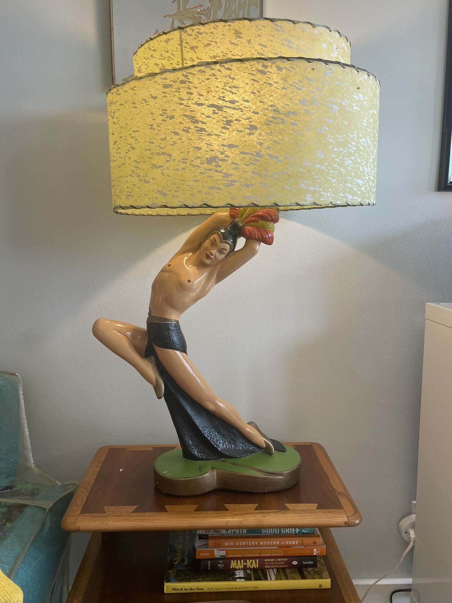 Mid Century Chalkware Lamp 1951